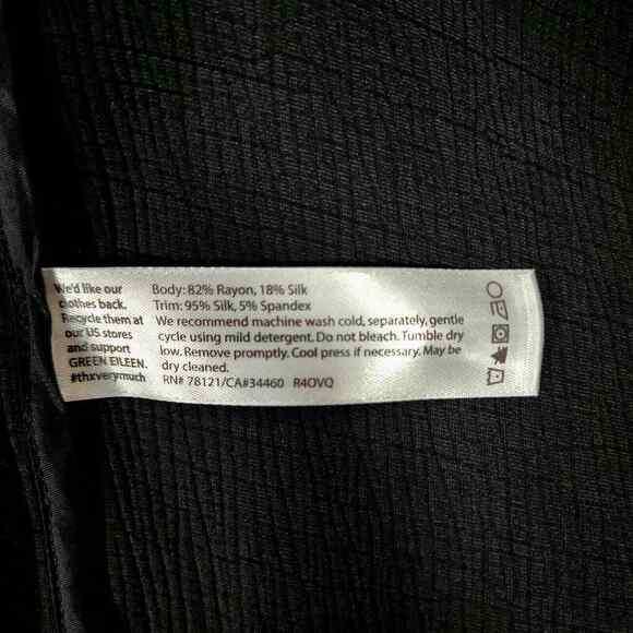 Eileen Fisher Woman's Boxy Silk Blend Black Blazer Zip Jacket No Collar Size M - Picture 11 of 13